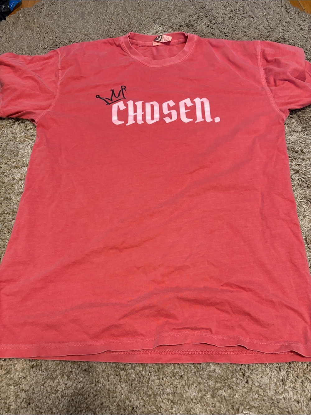 CHOSEN Graphic Crewneck T-Shirt - Coral Red